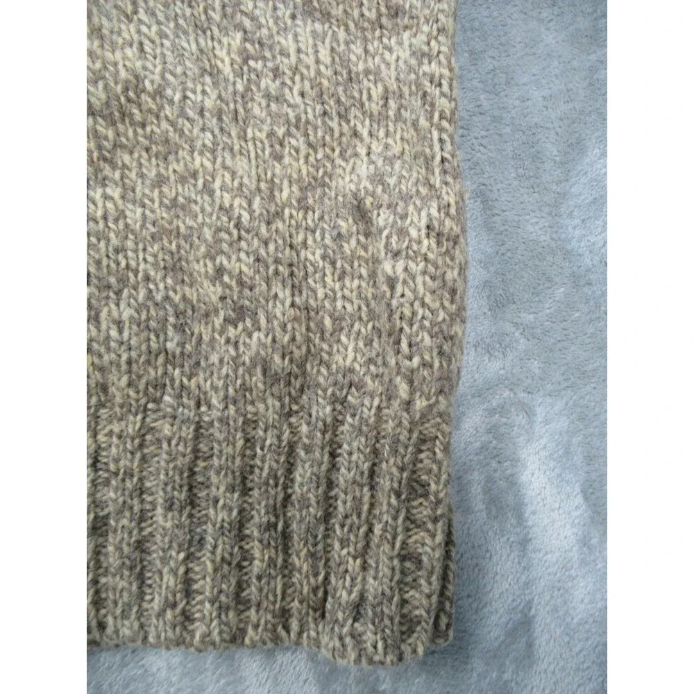 VTG Abercrombie & Fitch Men's Large Sweater 100% Shetland Wool Beige V-Neck